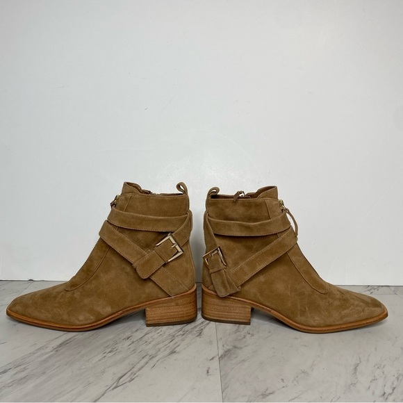 New! Linea Paolo Tan Wraparound Strap Bootie 6 1/2 M - Picture 7 of 14